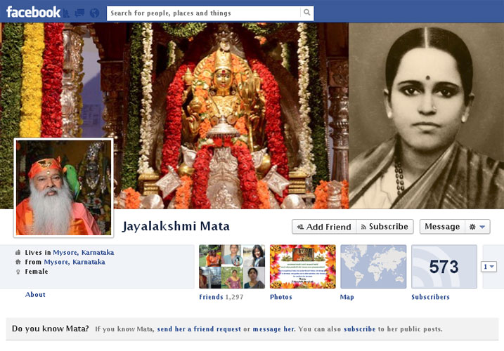 Receive Inspirational and Spiritual Messages from Sri Swamiji on JayaLakshmi Mata's Facebook page